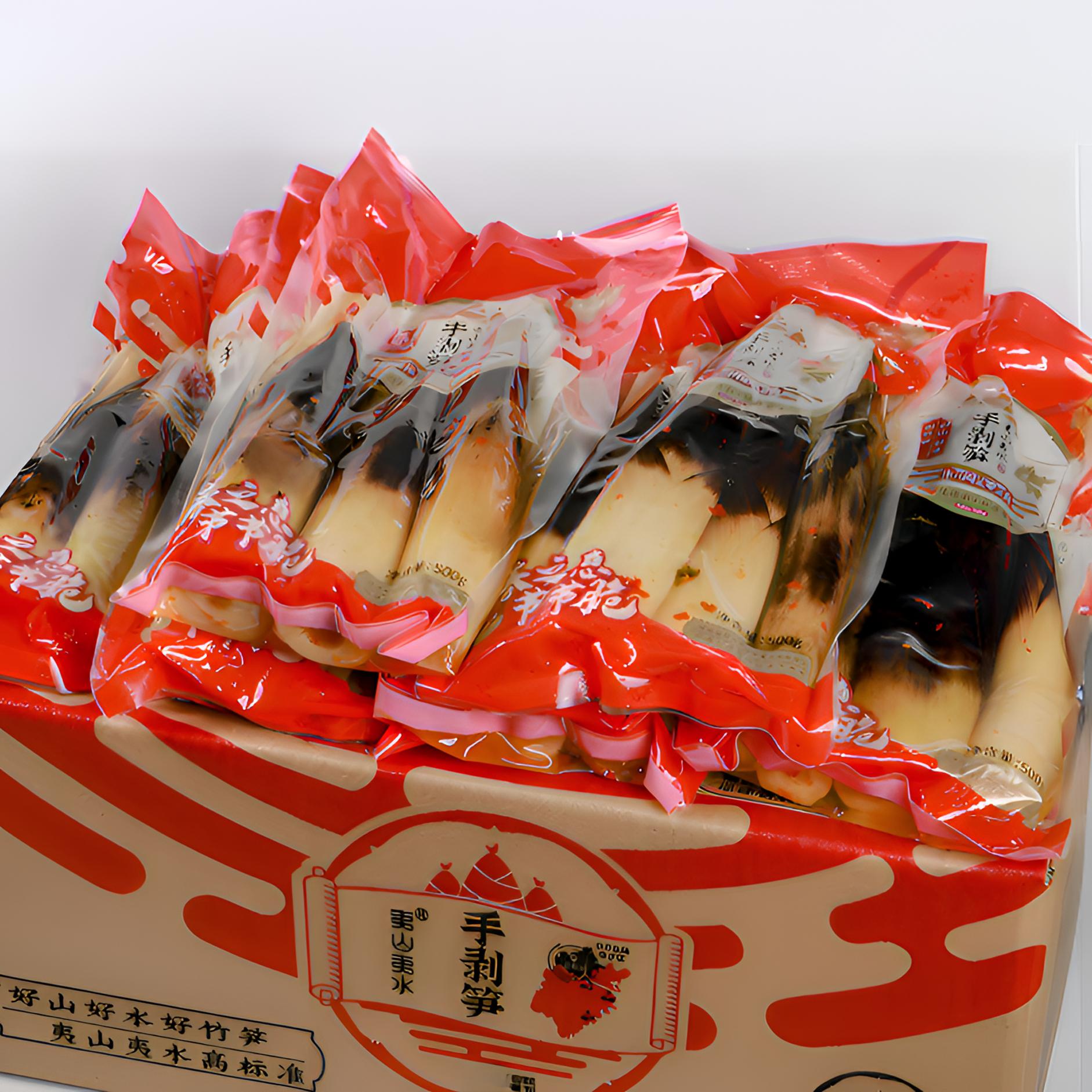 夷山夷水开袋即食手剥笋500g整根手剥笋香辣笋尖山椒脆笋解馋零食