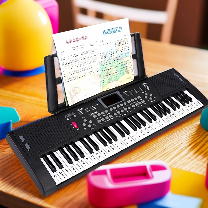 八度宝贝智能电子琴儿童初学者61键小钢琴男女孩礼物送话筒琴谱