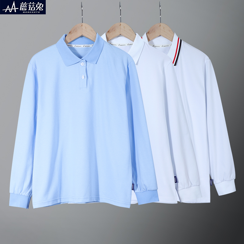 胖男童polo衫2025新款潮加肥加大初中生男孩校服白色翻领长袖T恤