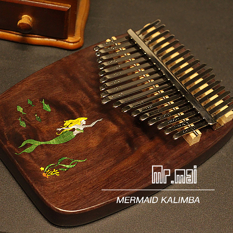 Mr.mai美人鱼手指钢琴送课程曲谱 胡桃木实木全单板17音21音