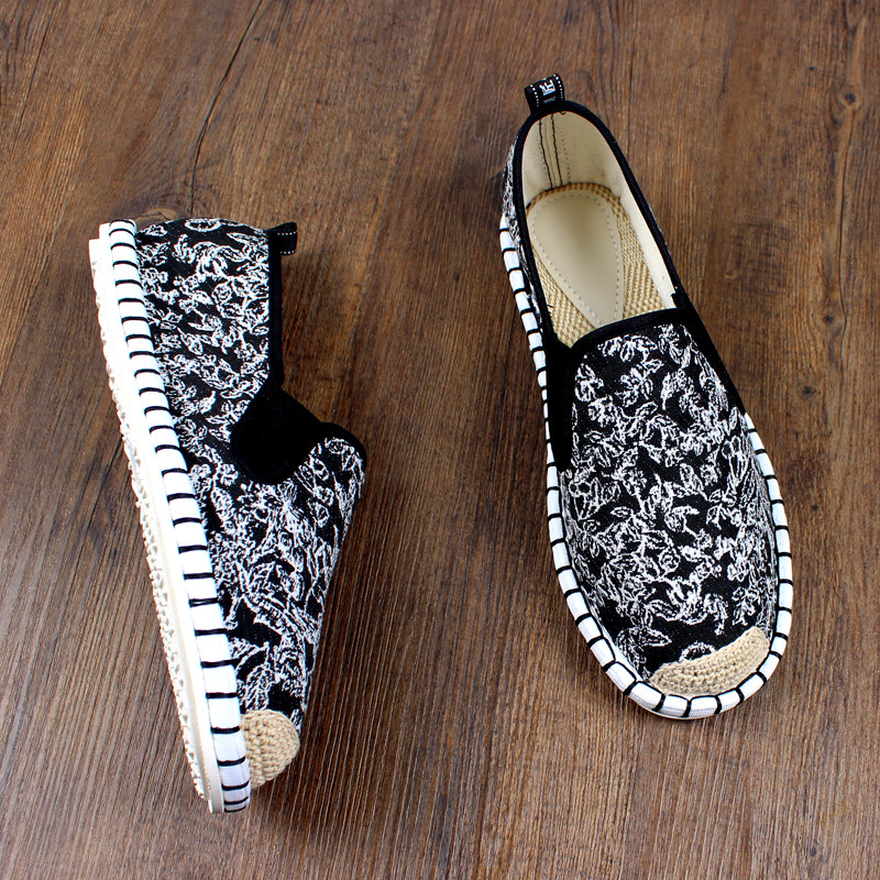 新款夏季老北京布鞋男款软底透气一脚蹬西山手工耐磨舒适休闲工作