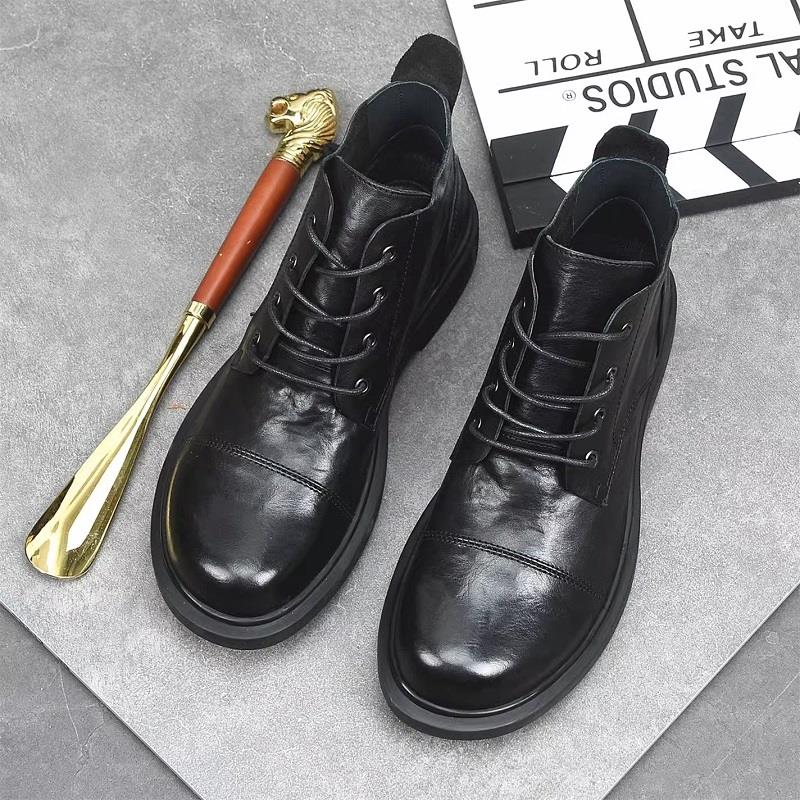 马丁靴男款夏季2025新款加绒保暖休闲皮鞋男士中帮切尔西靴子