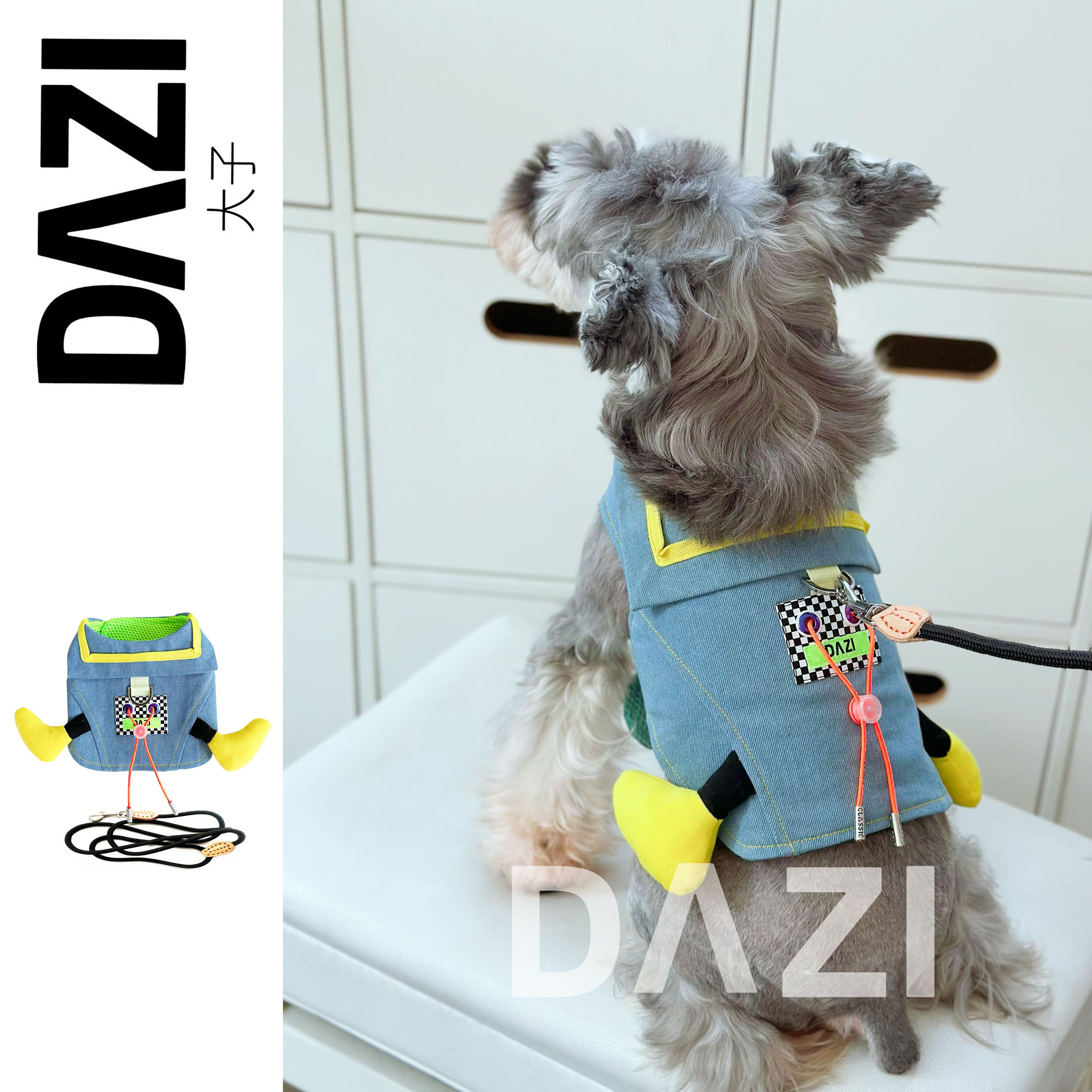 大子原创宠物狗猫服装可牵绳子立体TANG老鸭外出马甲