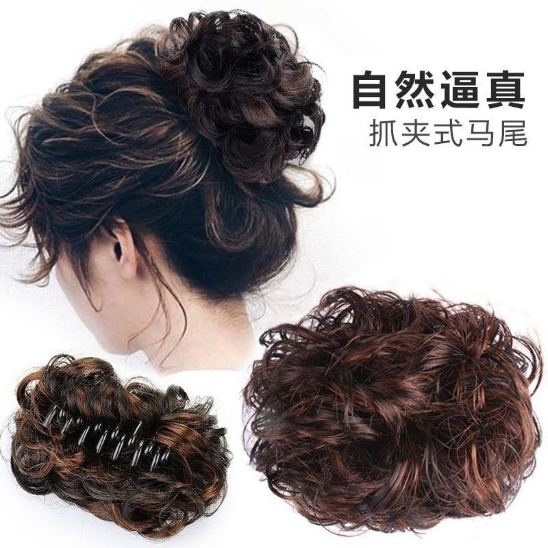 发夹发抓夹假发女发圈发包盘发器拉花短卷发花苞女头花蓬松大发圈
