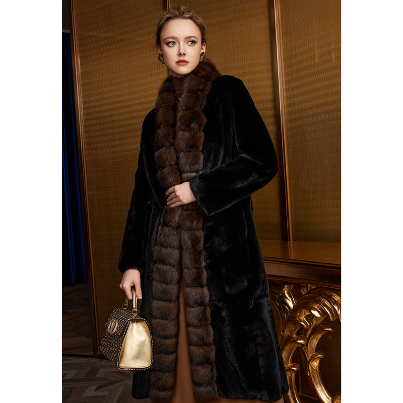 【百世不磨】2025年冬季新款整貂貂皮大衣女年轻时尚皮草外套Z23456