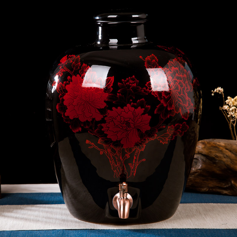 景德镇加厚陶瓷泡酒坛子酒瓶10斤20斤30斤50斤装藏酒坛酿酒缸酒壶