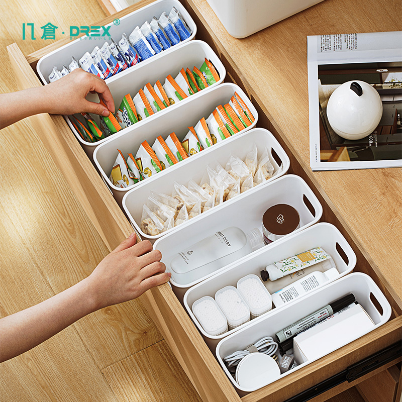 几仓【买3赠3】抽屉收纳盒大容量整理储物盒加厚简约纯白宿舍松弛感