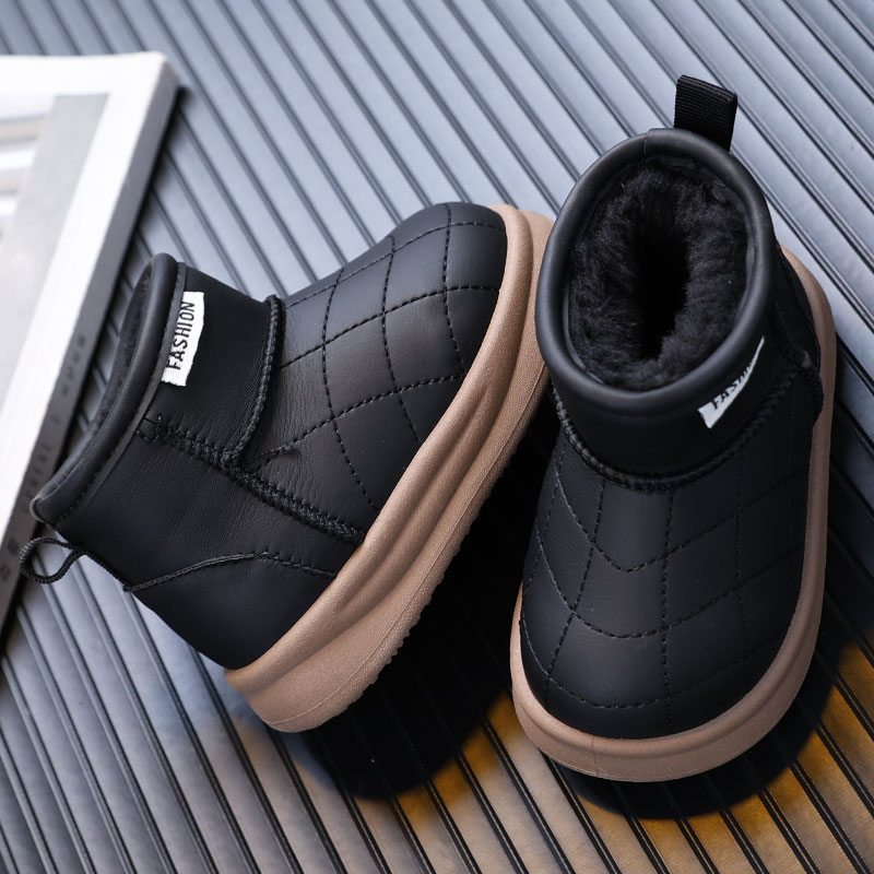 2024冬季防冻儿童雪地靴1-3-6岁软底保暖宝宝棉鞋男女童低帮短靴