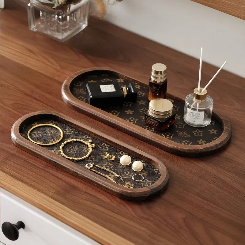 高级木质手串桌面收纳盒展示架文玩手链手镯佛珠托盘钥匙收纳盒