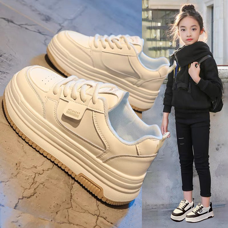 女童鞋子女孩运动鞋2025春秋加绒防滑小白鞋二棉鞋中大童板鞋儿童
