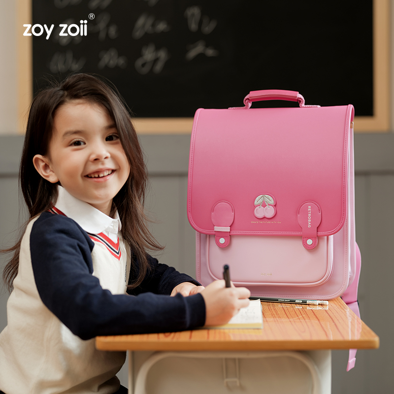 zoyzoii茁伊学生背包男女孩复古英伦风双肩透气护脊减负书包开学