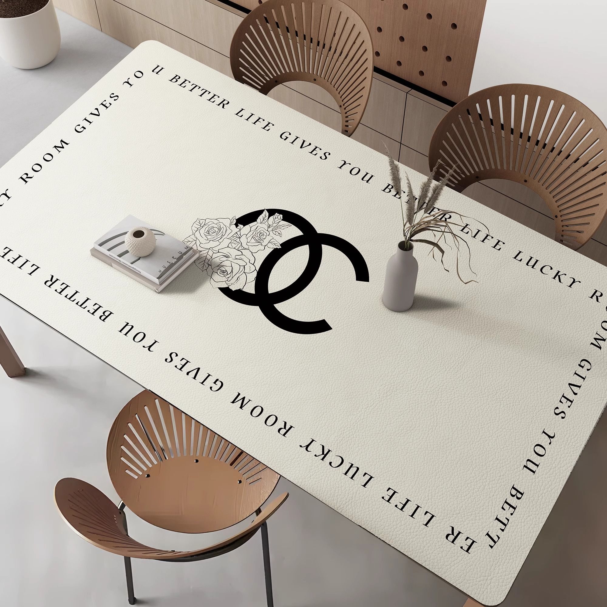 现代简约餐桌垫免洗防油防水防烫轻奢高级感皮革桌布隔热茶几垫子