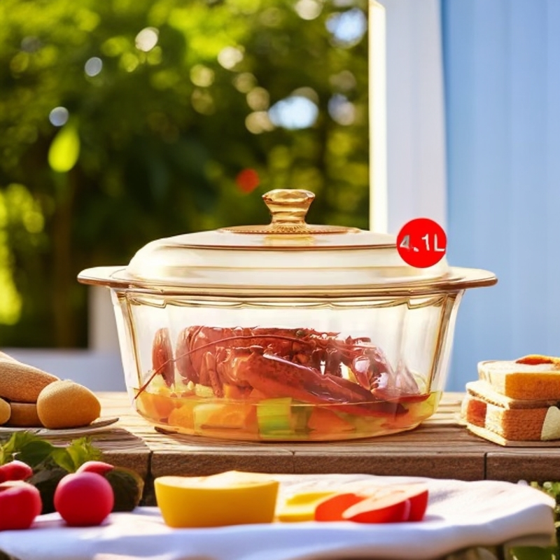 日本原装国王锅4.1升明火锅玻璃锅明火直琥珀锅家用礼品餐饮家庭