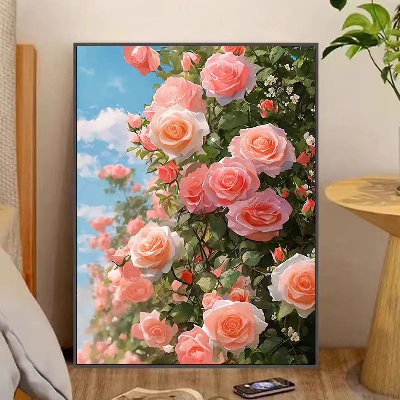 钻石贴画满钻治愈系带框客厅油画点贴钻手工材料包钻石画手工礼物