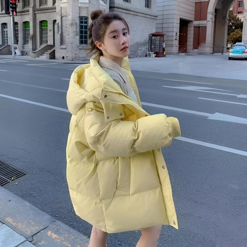 KMF-纯色高级感爆款棉服女2025年冬季新款潮加厚面包服棉袄外套