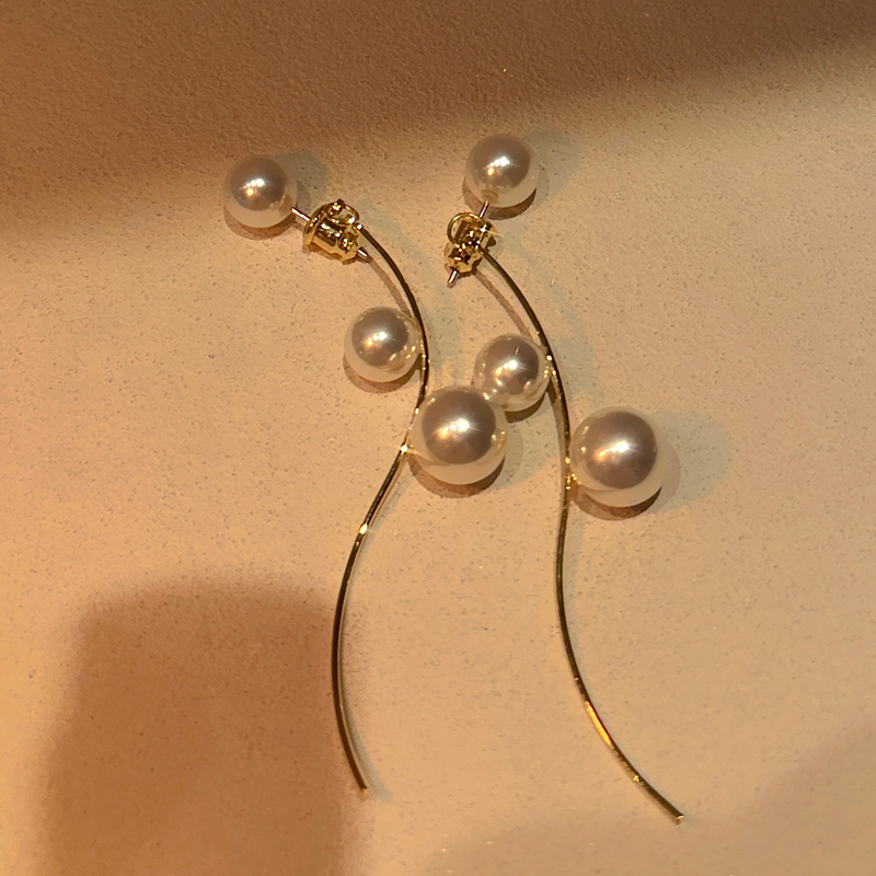 铜合金仿珍珠耳饰 法式温柔一款两戴耳环小众气质优雅