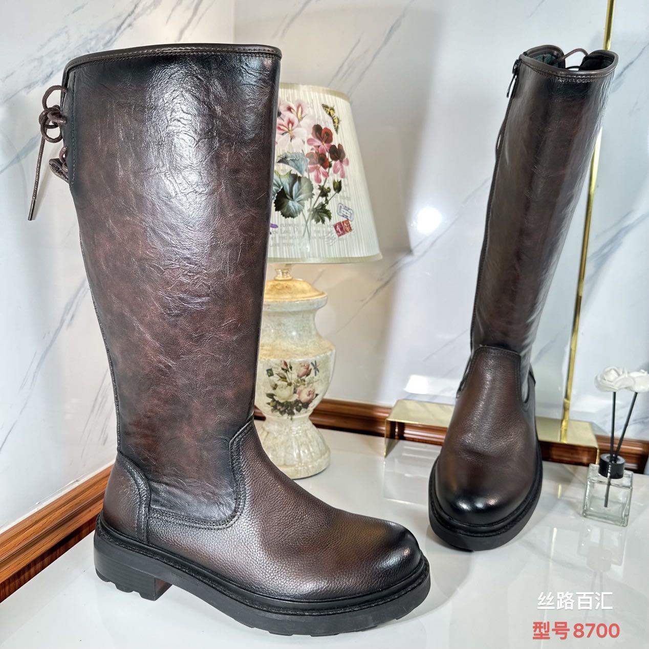 8700藏式牛皮马靴真皮长靴搭配藏装跳舞鞋藏靴厚底青海西藏包邮