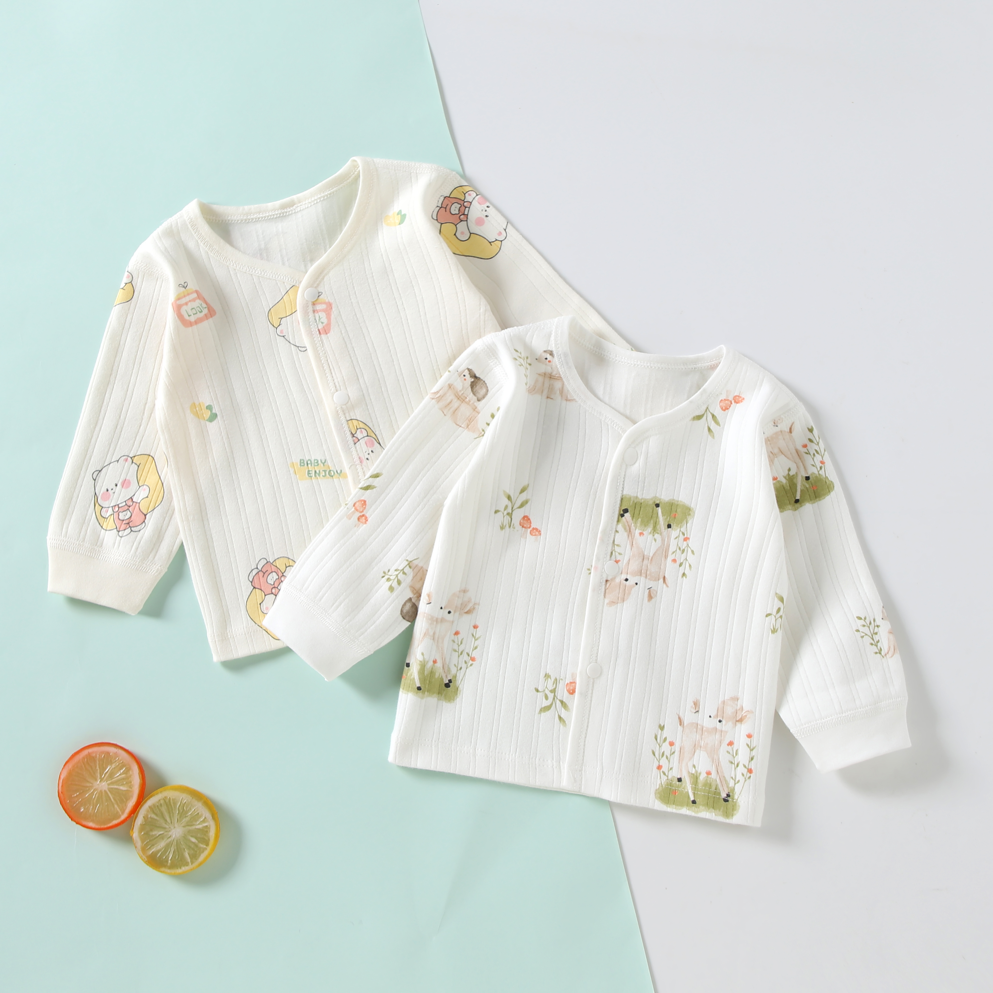 春秋单件婴儿上衣宝宝秋衣纯棉无骨A类开衫长袖打底衣服外穿