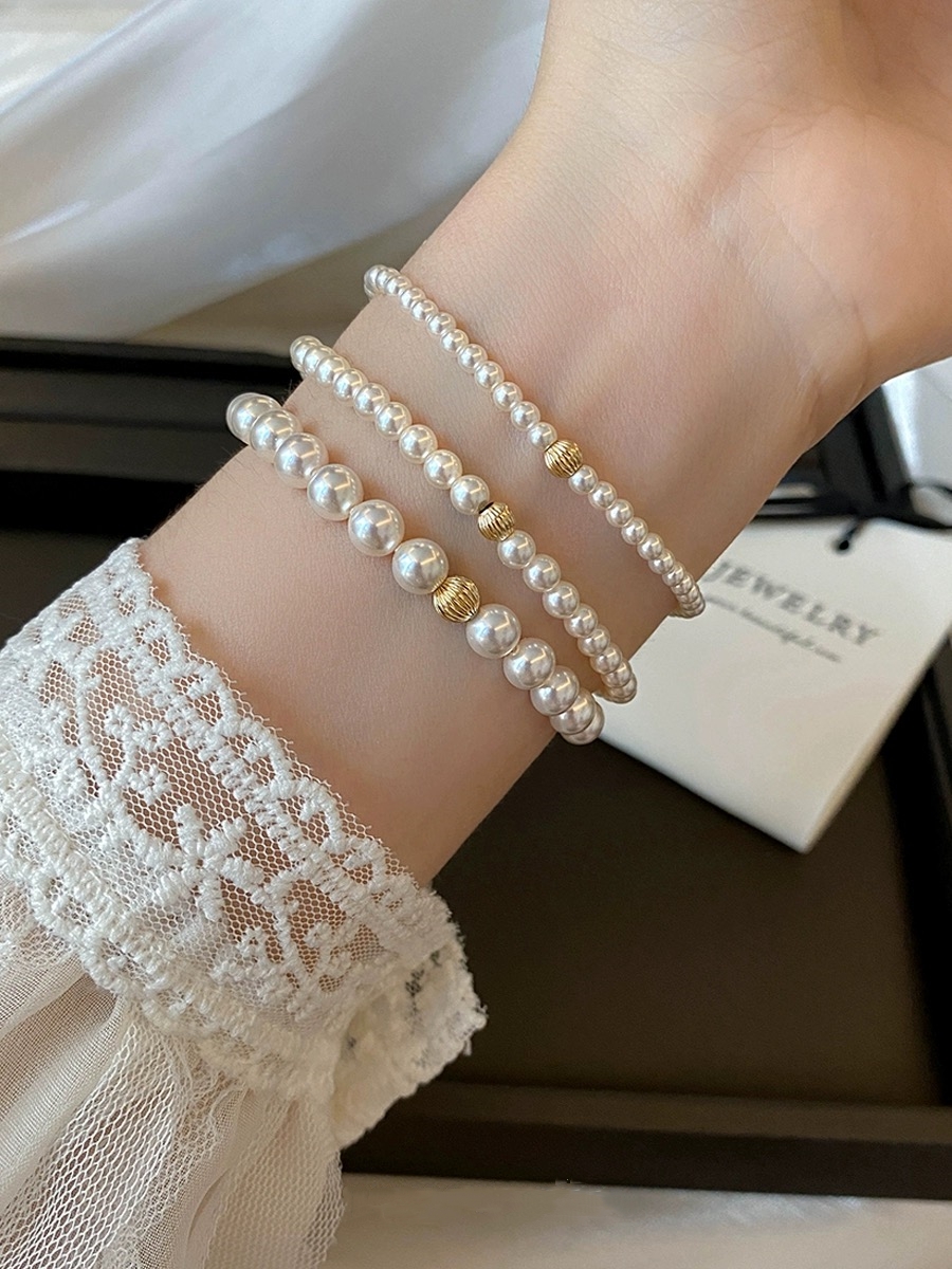 足银手链 Ben.S本饰 强光无暇金珠转运珠手链闺蜜轻奢高级感A326