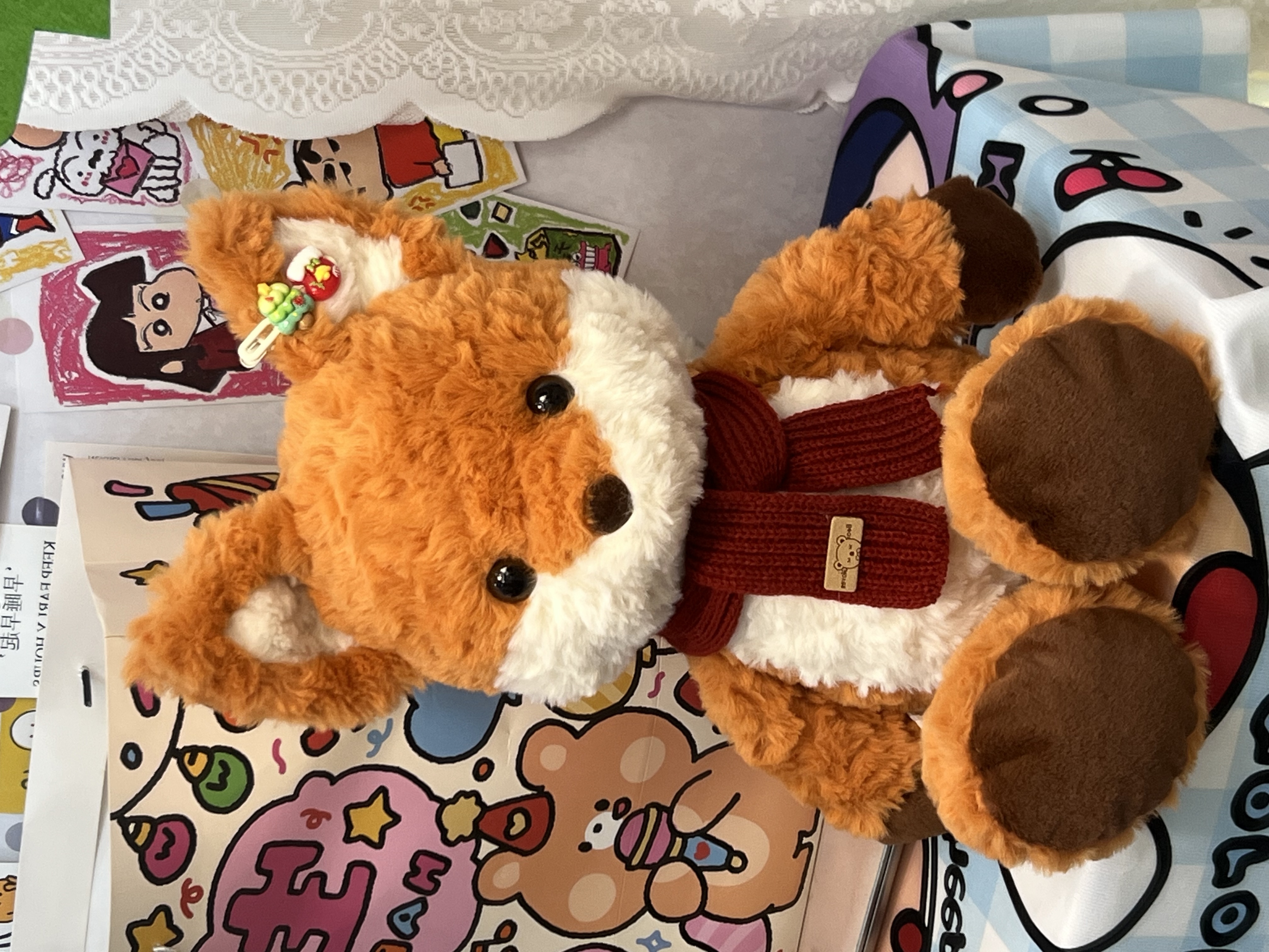 跑跑狐狸玩偶狐狸公仔毛绒玩具床上抱枕沙发靠枕生日礼物送人女友