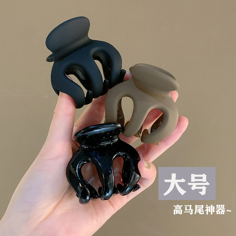 高马尾抓夹固定神器防塌发夹女后脑勺发卡感鲨鱼夹发饰南瓜夹ins