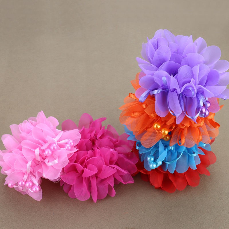头花饰品扎头发皮筋小女孩舞台表演出学生盘发圈不伤发花朵橡皮筋