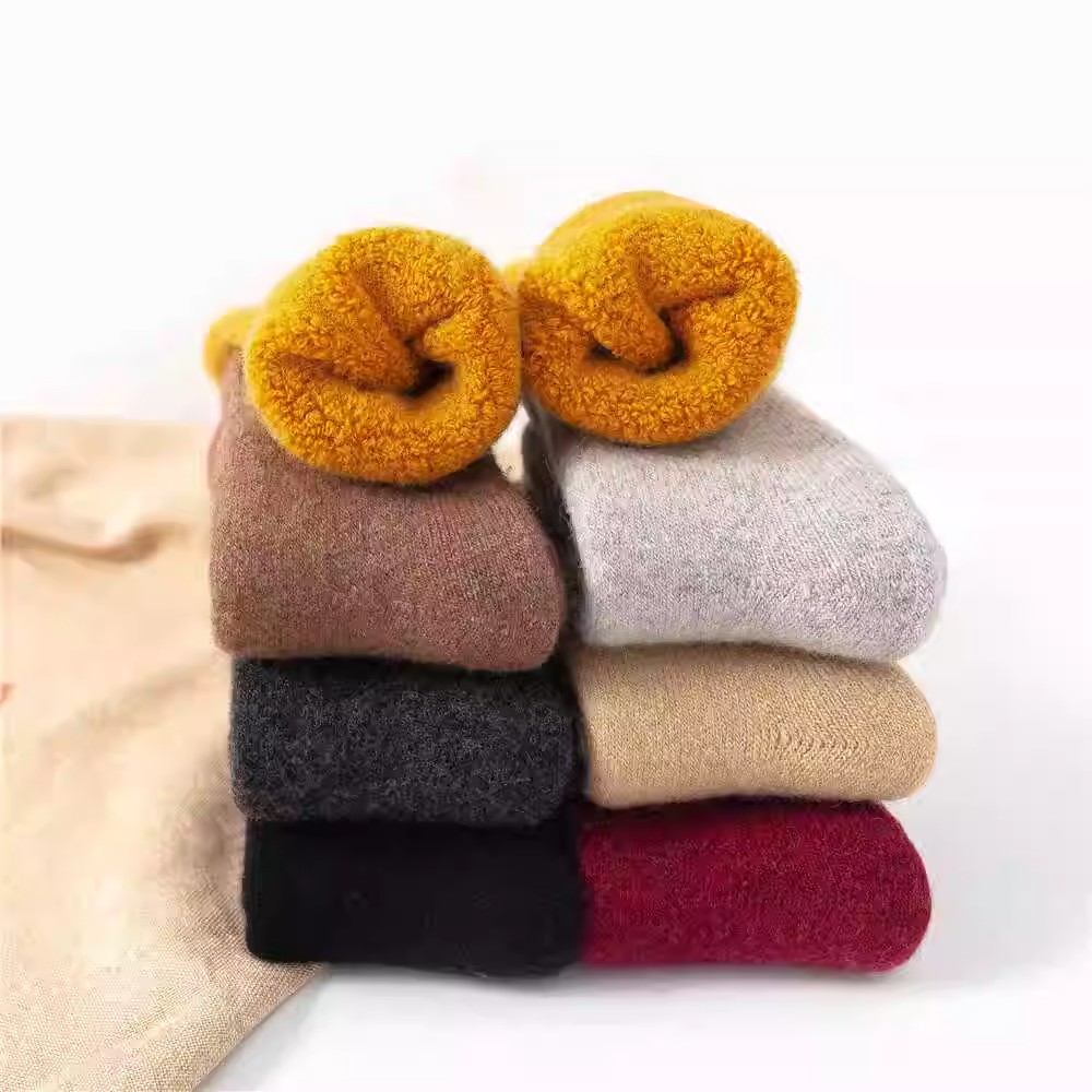 东北旅游抗寒户外保暖女50%羊毛袜毛圈超厚羊绒袜子男防寒长白山