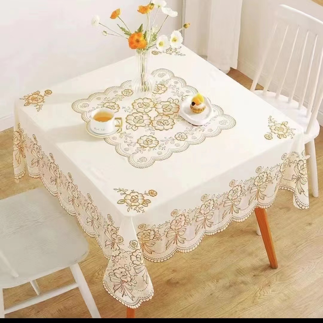 加厚正方形桌布茶几布防水防烫防油免洗台布PVC家用麻将桌桌台布