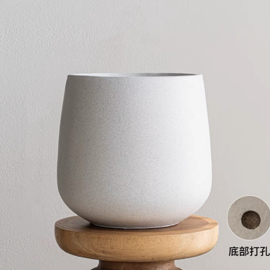 家用花盆大号客厅阳台大口径特大超大户外镁泥盆透气手工镁泥花盆