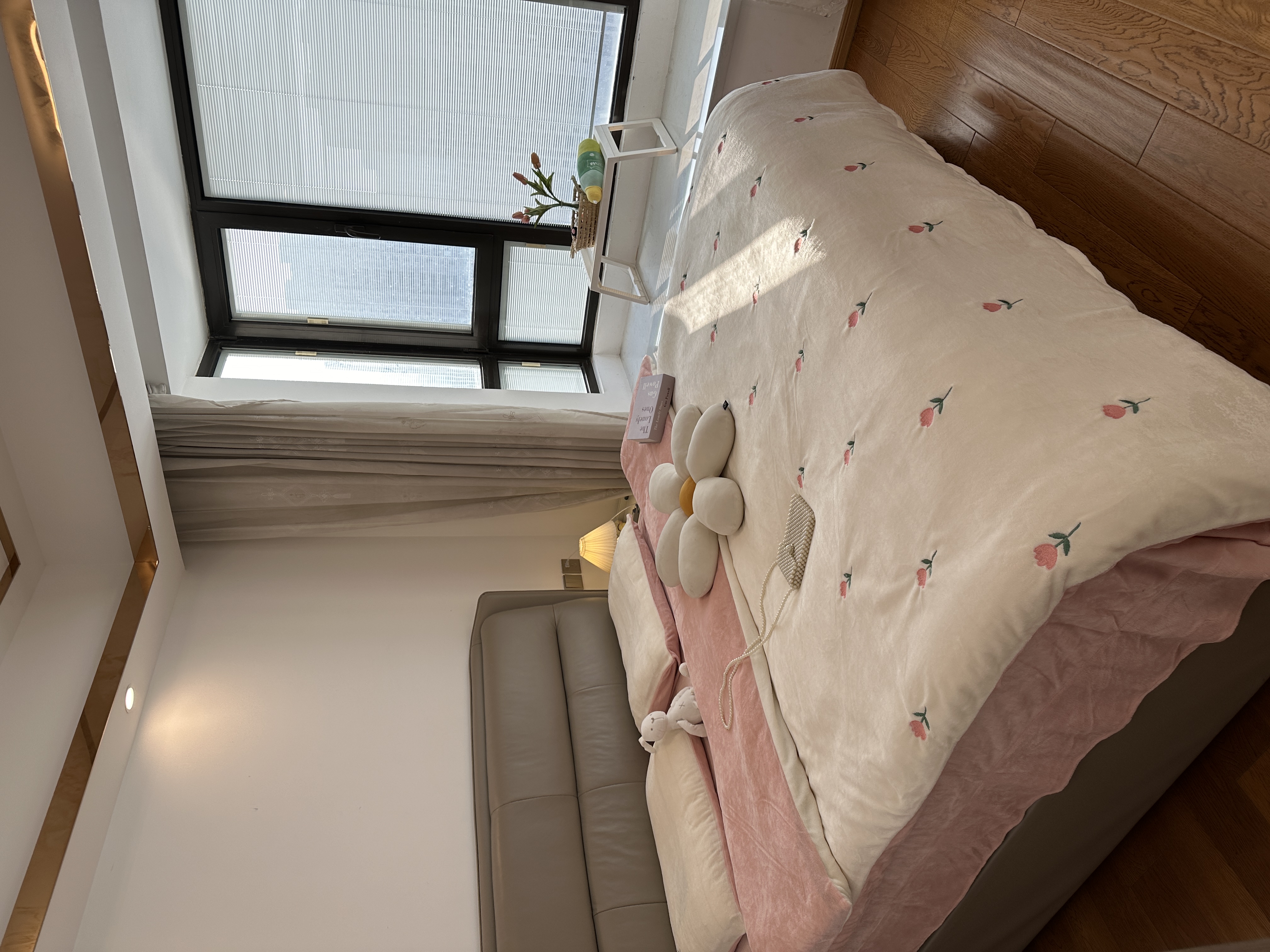 保暖刺绣小清新花卉蝴蝶结可爱少女心牛奶绒四件套双面绒套件