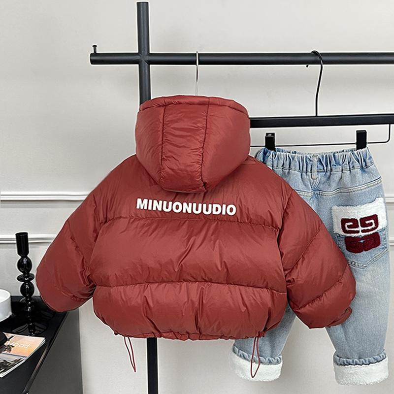 儿童冬季韩版加厚90羽绒服2025新款男童洋气保暖连帽羽绒外套秋装
