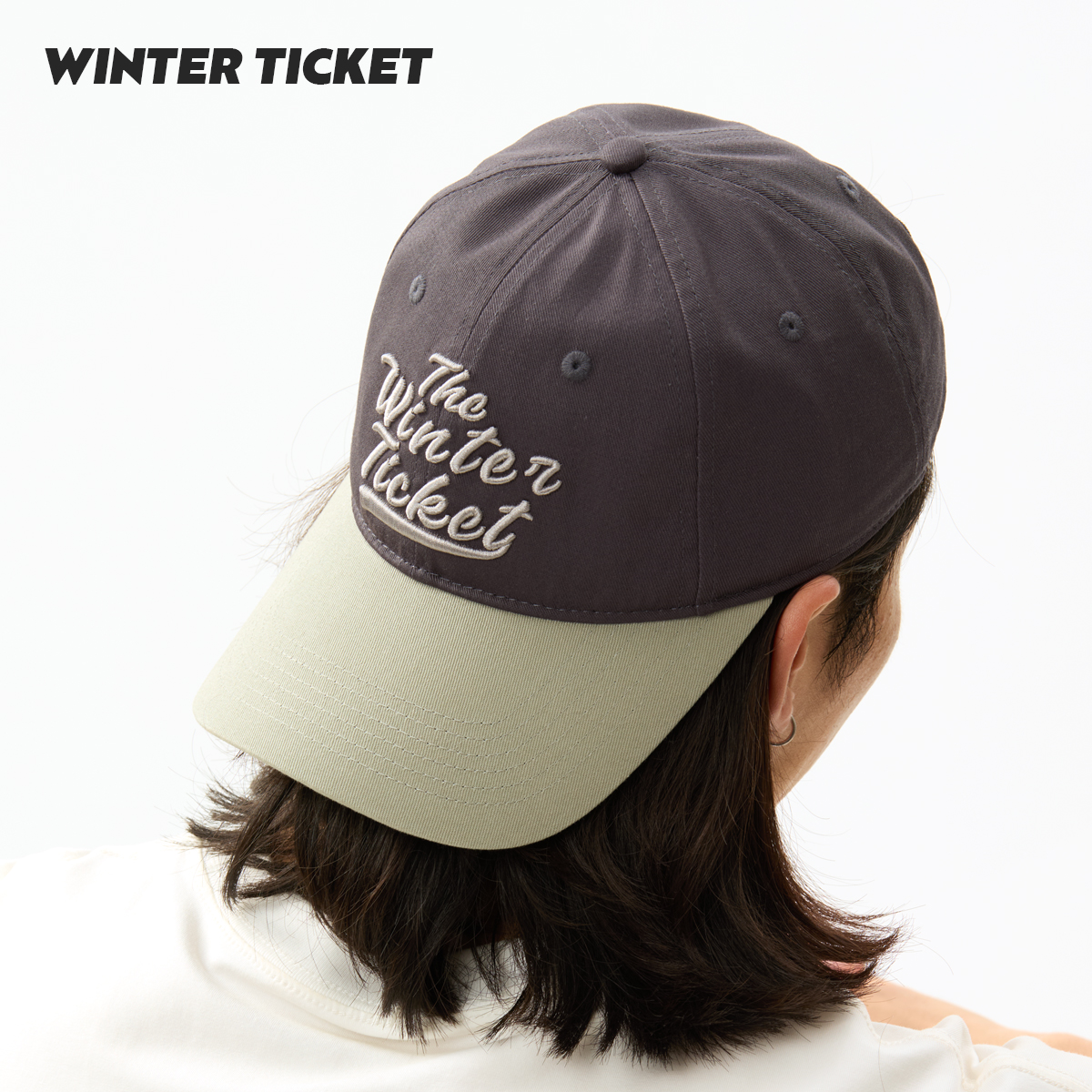 WINTER TICKET2425大头款字母刺绣遮阳时尚户外休闲拼色棒球帽