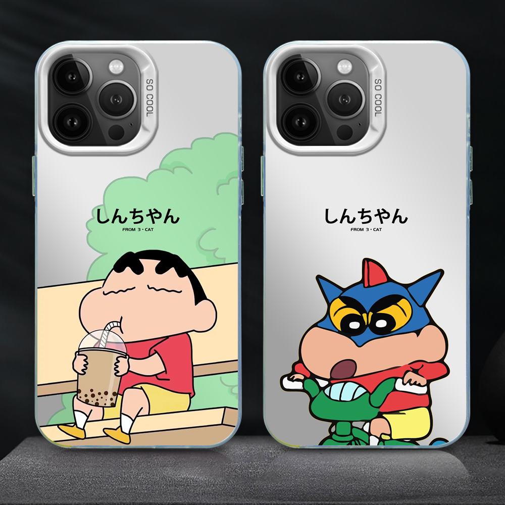 新款蜡笔小新适用创意简约动漫苹果华15为一加12小米手机防摔壳