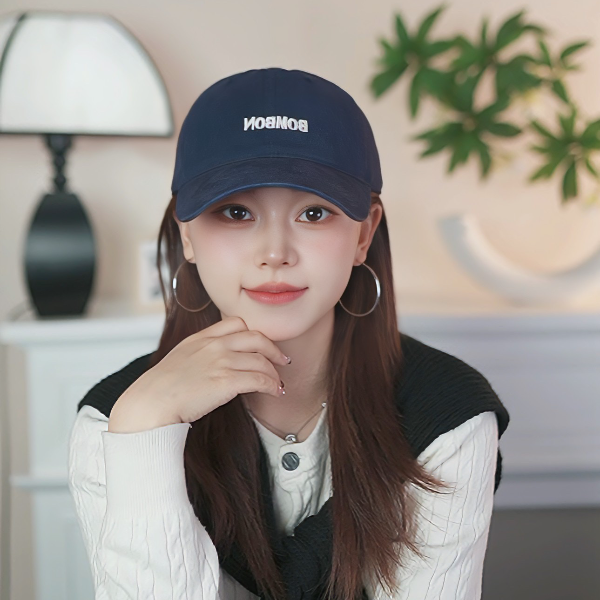 2025新款BONBON字母刺绣棒球帽百搭显脸小鸭舌帽情侣帽