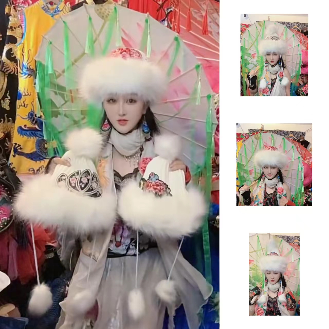 冬款民族风环保毛帽子