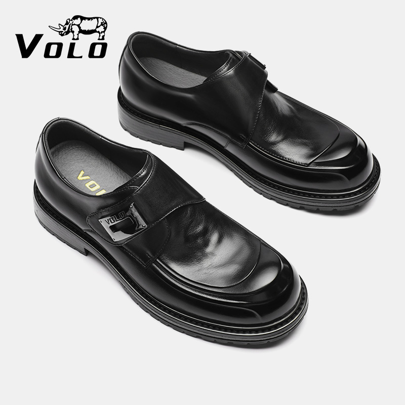 VOLO/犀牛皮鞋男款新款夏季男士休闲鞋真皮商务正装皮鞋男款真皮