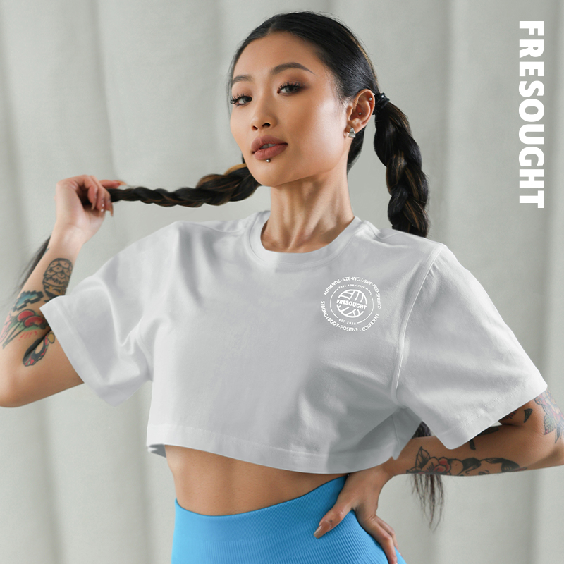 FRESOUGHT运动T恤宽松美式oversize健身训练短上衣