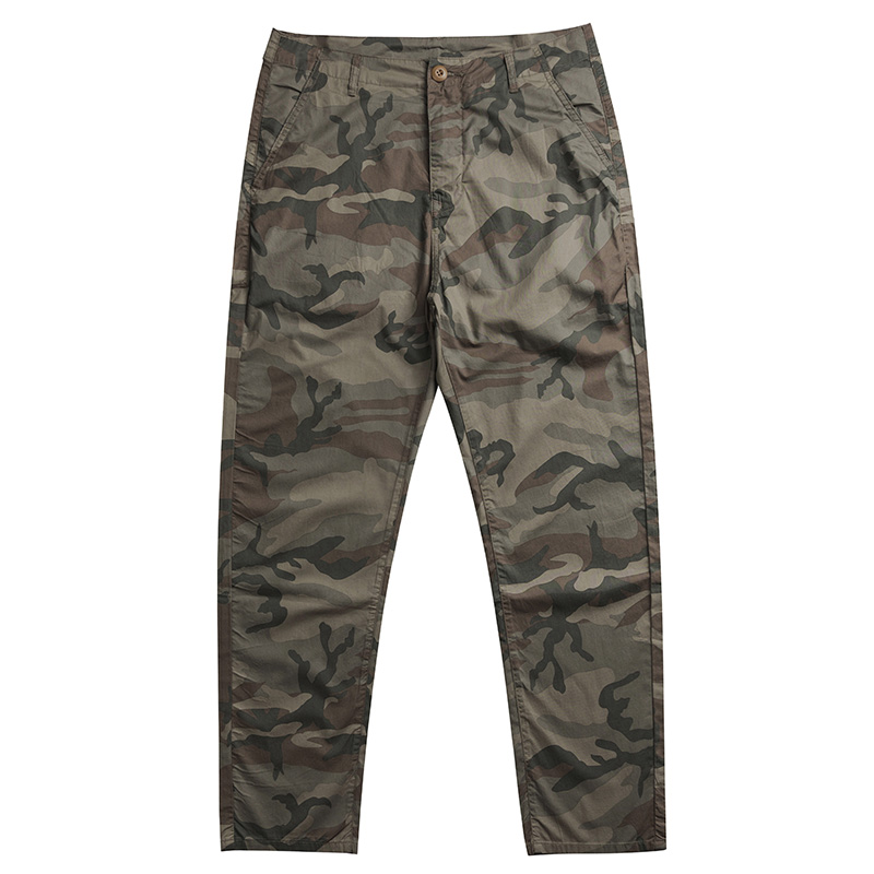 970/1074早秋纯棉迷彩裤薄款休闲裤美式长裤直筒宽松百搭户外长裤