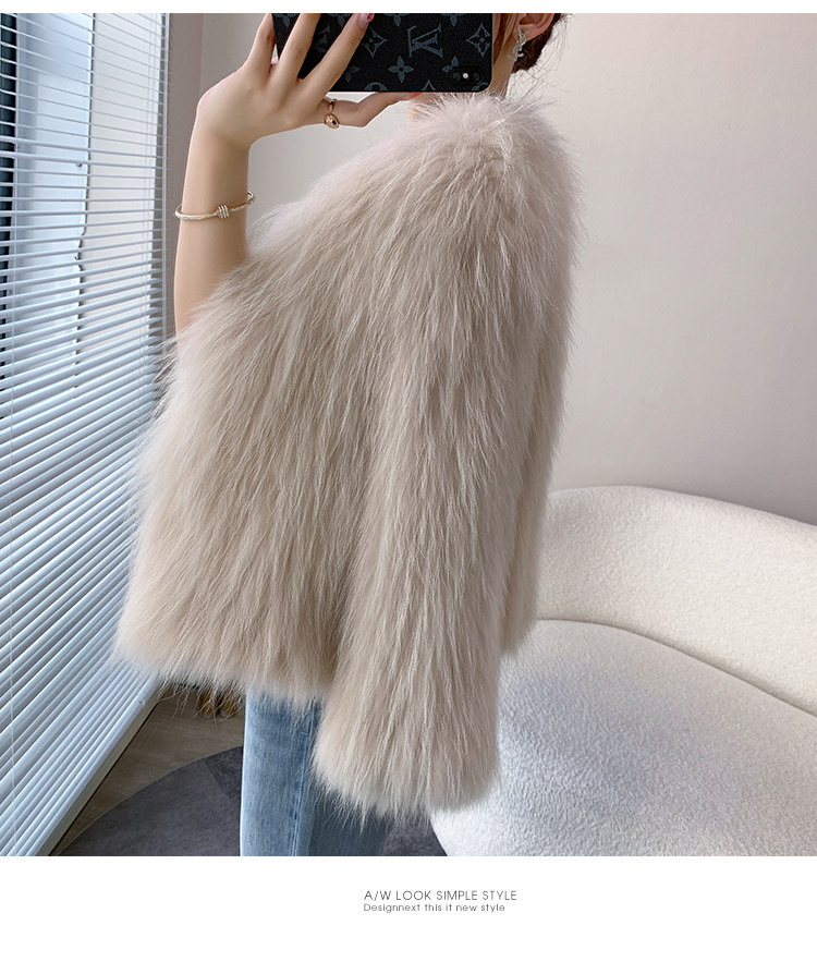 工厂清版貉子毛编织