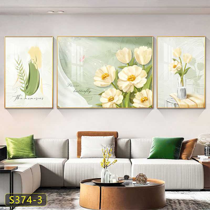 奶油风沙发背景墙壁画北欧芭蕉叶挂画高级感客厅简约清新装饰画