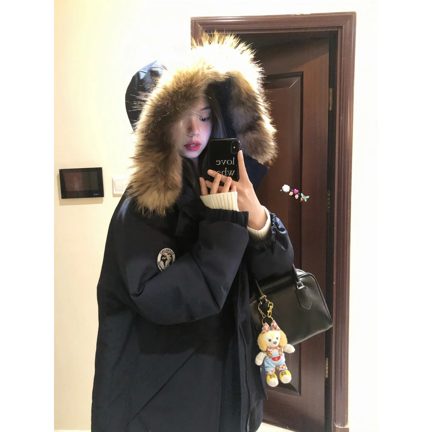 冬季棉服女款爆款复古大毛领外套女韩系工装风加厚保暖上衣