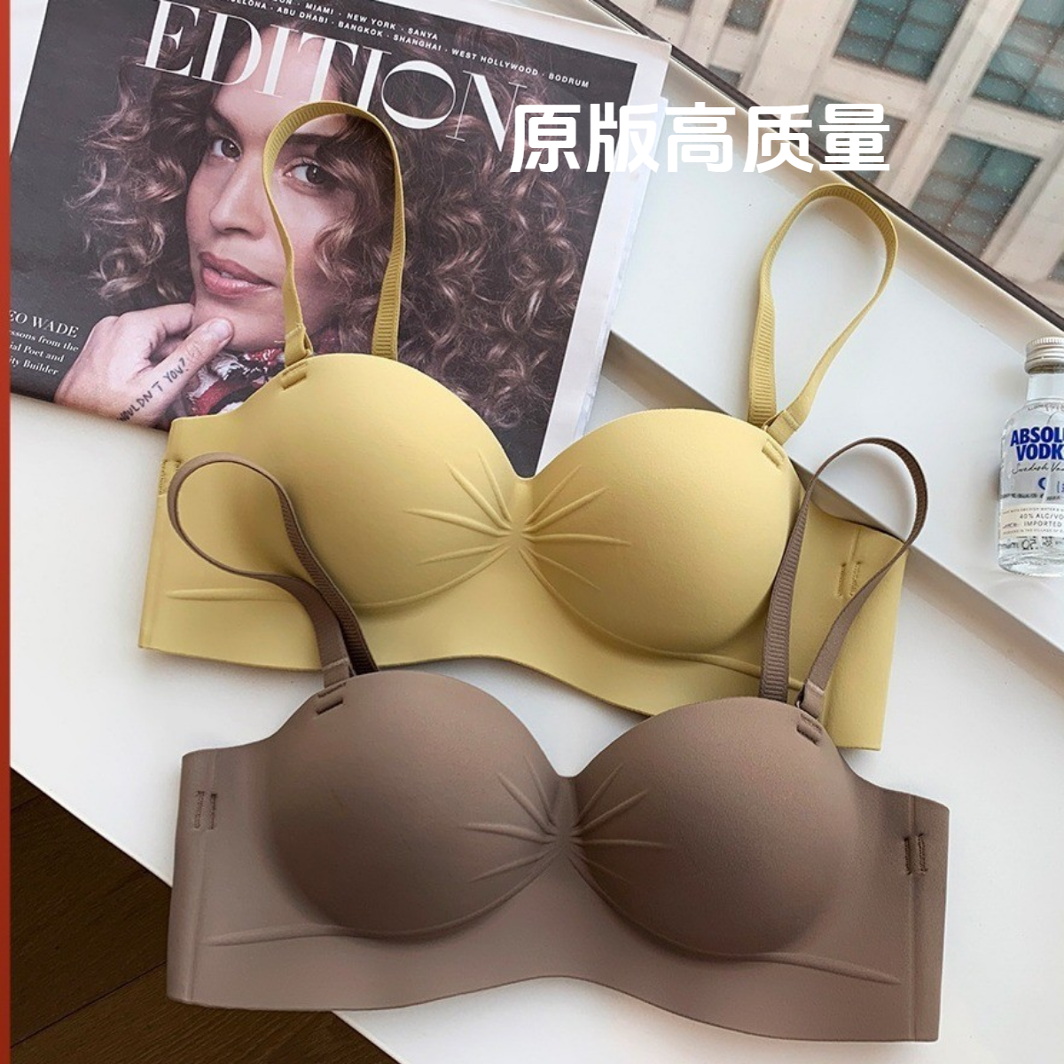 漫画蒂无痕内衣女小胸聚拢显大收副乳防下垂无钢圈软支撑舒适薄款