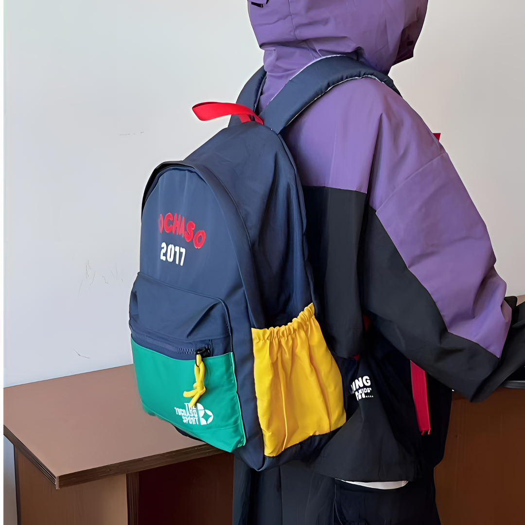 轻便幼儿园书包一年级双肩背包儿童出游旅行背包撞色休闲外出包