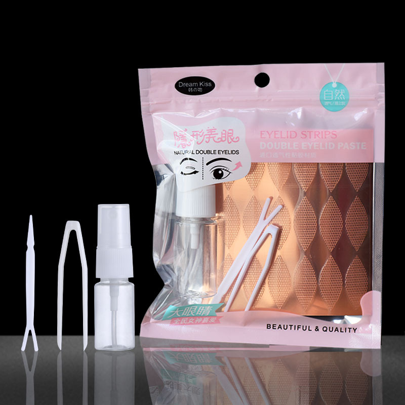 韩吻蕾丝双眼皮贴遇水既粘透气加宽半月型隐形轻薄网状美目贴神器