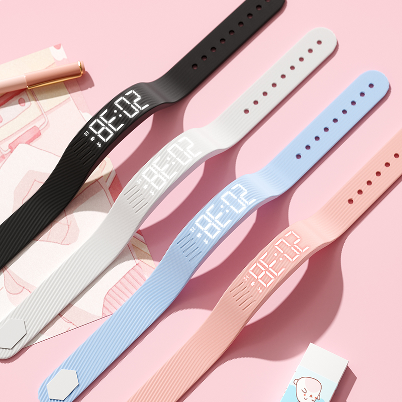 科时中学生手表女款生活防水无声震动闹钟儿童高中生智能电子手环