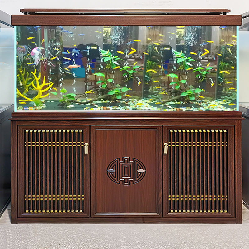 新款江彩鱼缸2024新超白玻璃底过滤大中型水族箱免换水客厅龙鱼缸