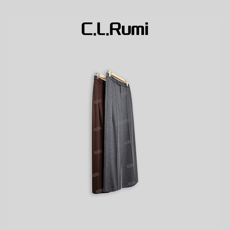 【Rumi精品】云烟阔腿裤 时尚休闲经典复古阔腿裤4747kz