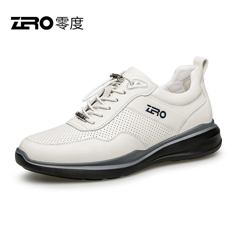 【官方旗舰】零度男鞋2025新款真皮柔软透气轻便免系带运动休闲鞋子