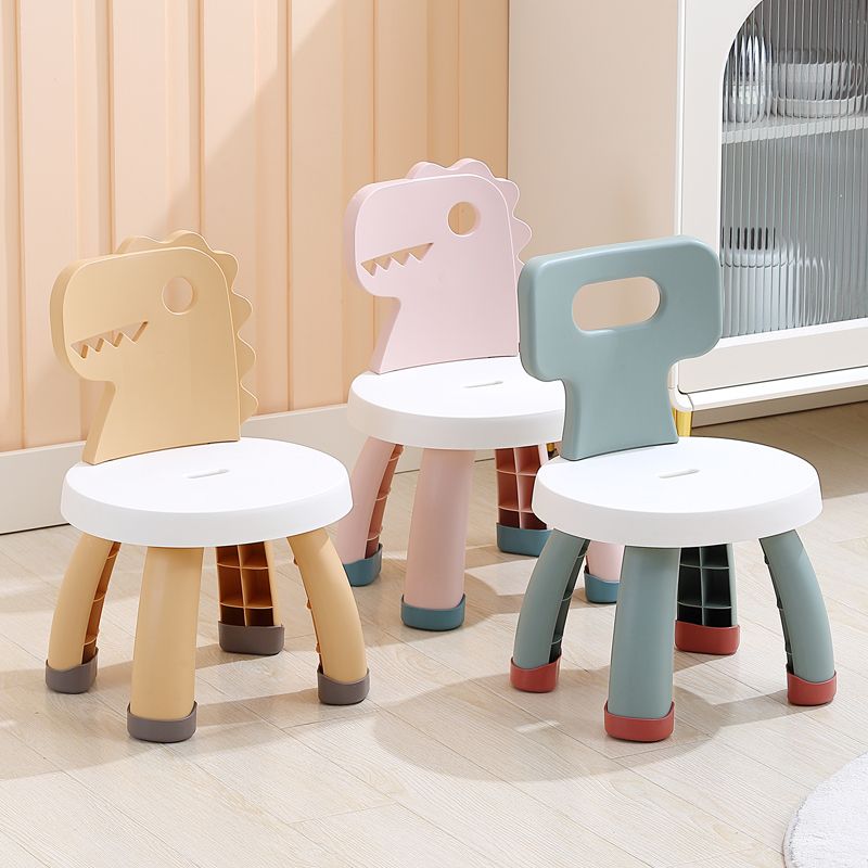 小麓班萌趣靠背椅儿童椅子塑料防滑家用加厚宝宝卡通可爱小板凳子