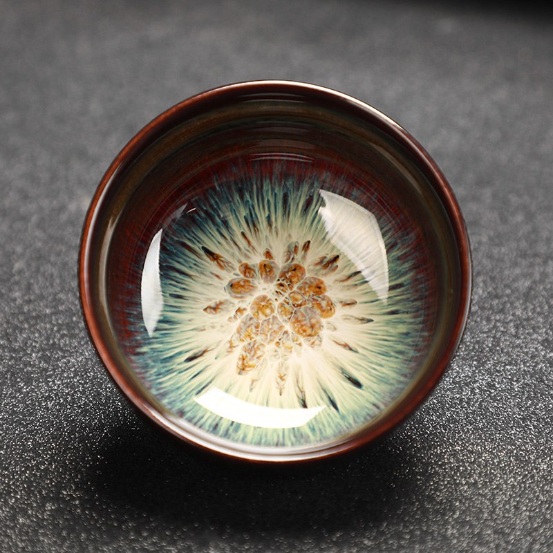 窑变陶瓷建盏功夫茶杯6只装家用会客喝茶杯主人杯个人专用杯子